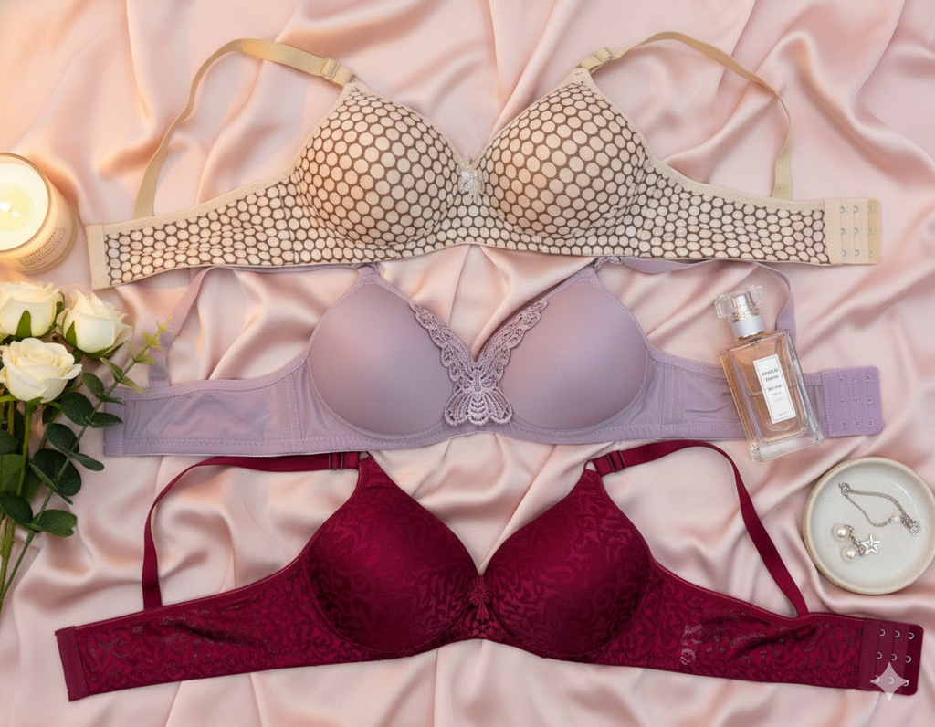 Three Imported Padded Bras
