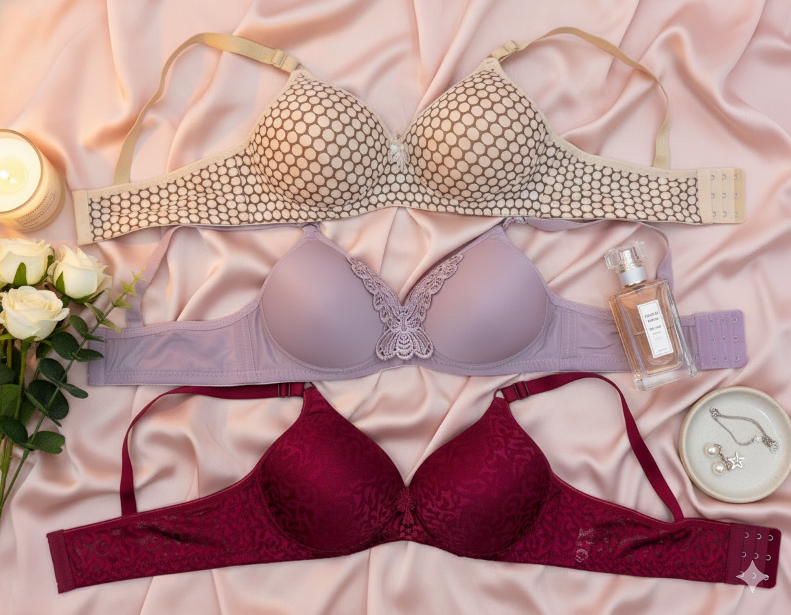 Three Imported Padded Bras
