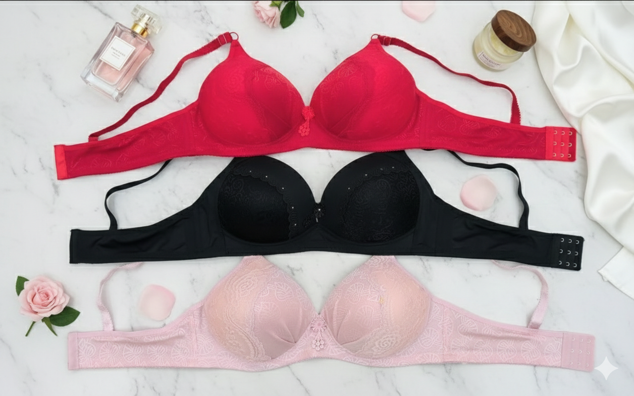 Pack Of Three Imported Padded Bras