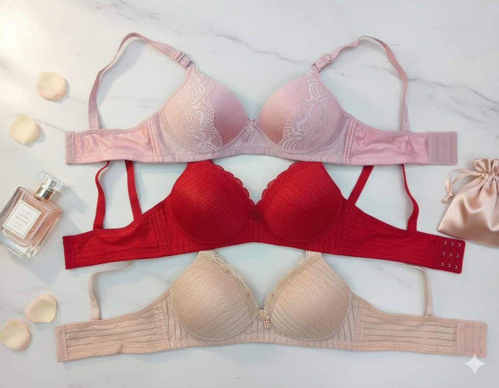 Three Imported Padded Bras